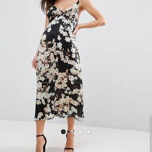 Flower Midi Slip Dress